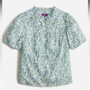 JCREW Ruffle-trim short-sleeve top in Liberty® Thorpe Hill fabric